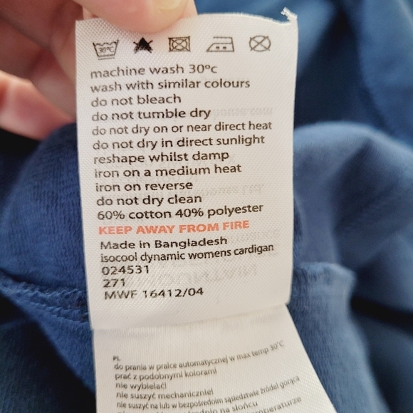 Mountain Warehouse Performance Deep Blue Open Front Cardigan - Picture 7 of 9